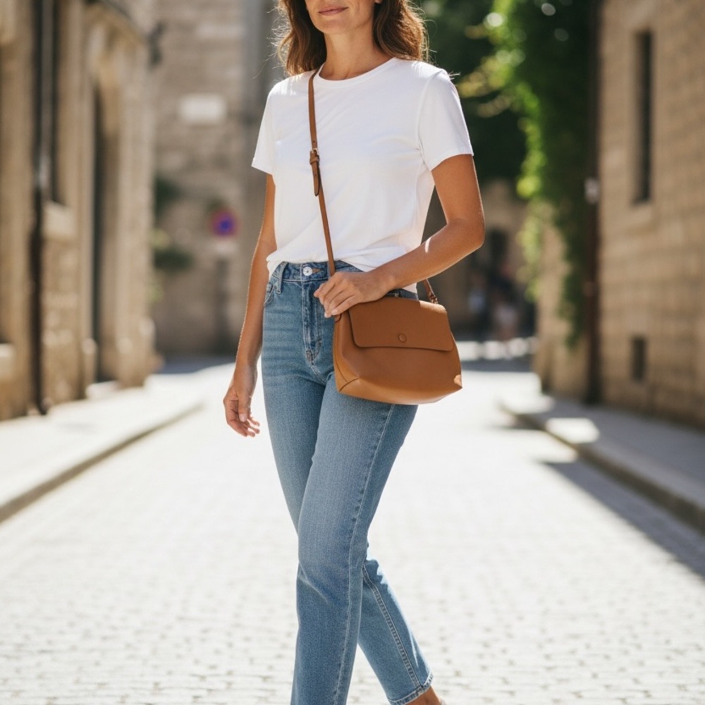 RP Elegant Tan Crossbody Bag